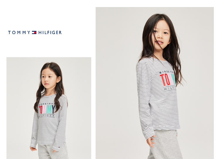 tommy 童装女童长袖t恤22秋季儿童长袖t恤打底衫上衣thg-tl-22a537