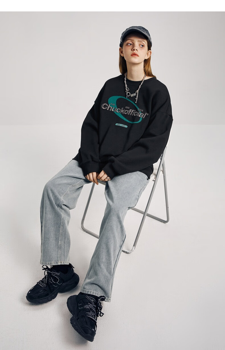 【chuck联名】ecko犀牛潮牌22aw美式贴布绣珠地空气层针织卫衣男女