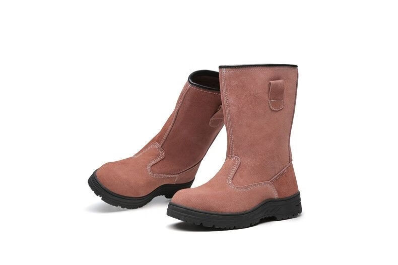 石油工人劳保鞋油田高腰油田皮靴工靴电焊工防烫男油田劳保靴防砸防刺