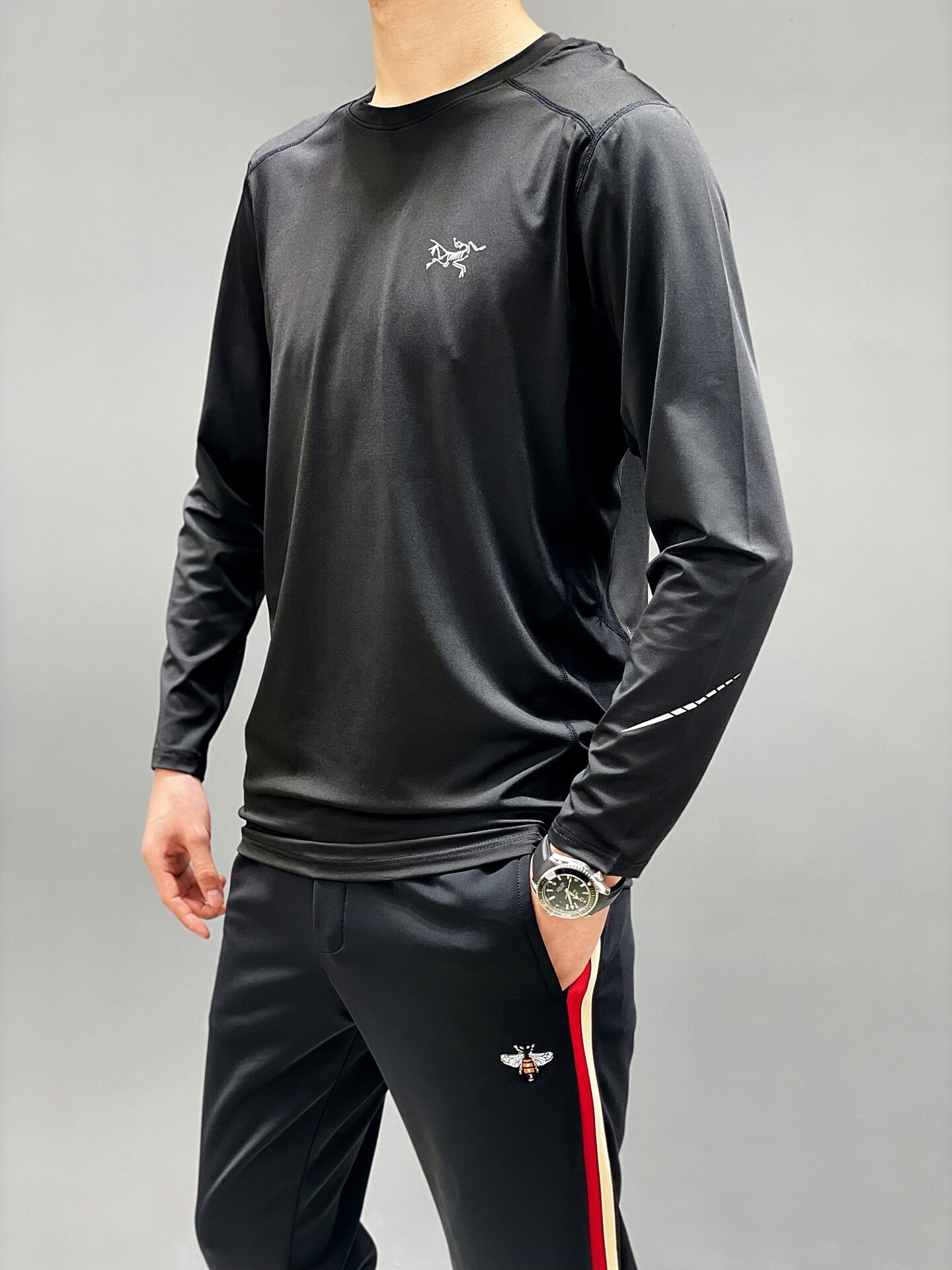 始祖鸟(arcteryx)秋季男速干衣户外运动休闲透气弹力轻薄排汗长袖t恤