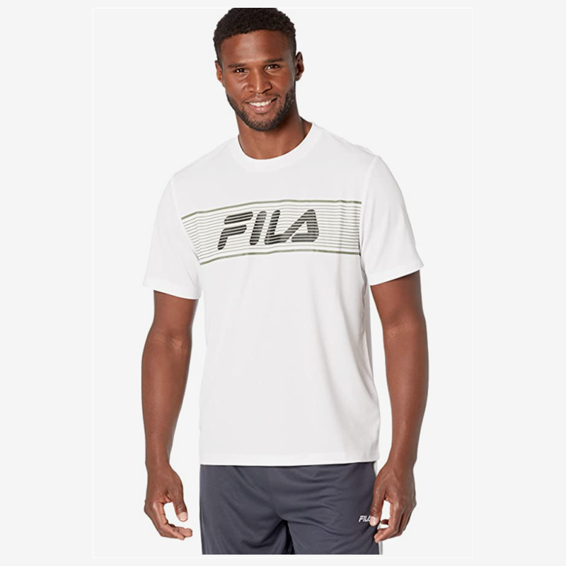 fila斐乐男子短袖t恤logo印花学生时尚潮流休闲街头打底百搭白色s