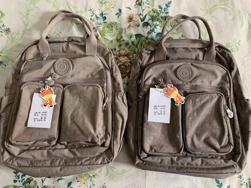 jiademan博卜日本女休闲双肩包轻便尼龙多口袋防水旅游小背包放14寸