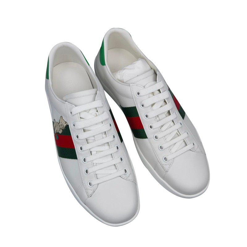 gucci古驰猫咪小猪男士小白鞋bu白色系425