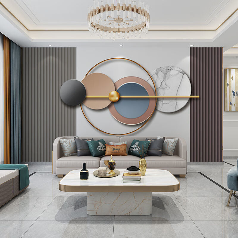 客厅电视背景墙壁纸现代几何简约新款轻奢壁画大气壁布立体画 3款式