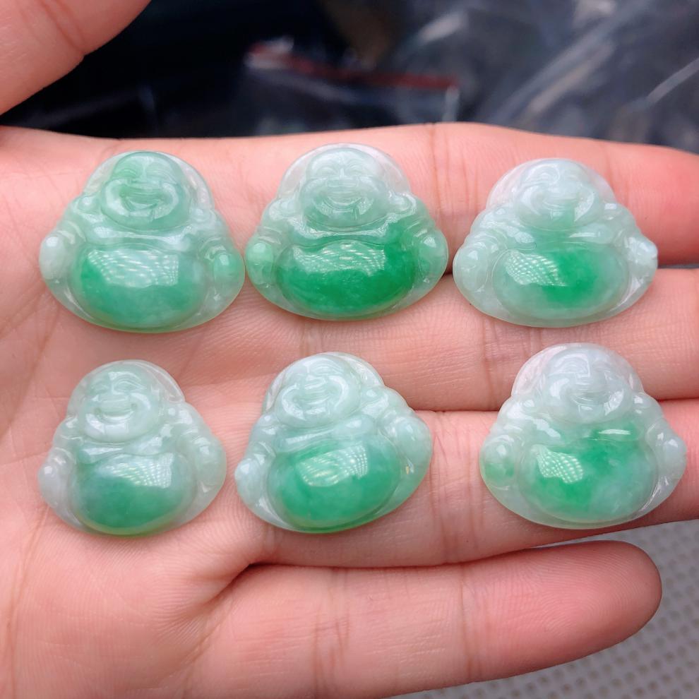 38三八妇女节礼物翡翠a货白底青佛公定制款dy默认