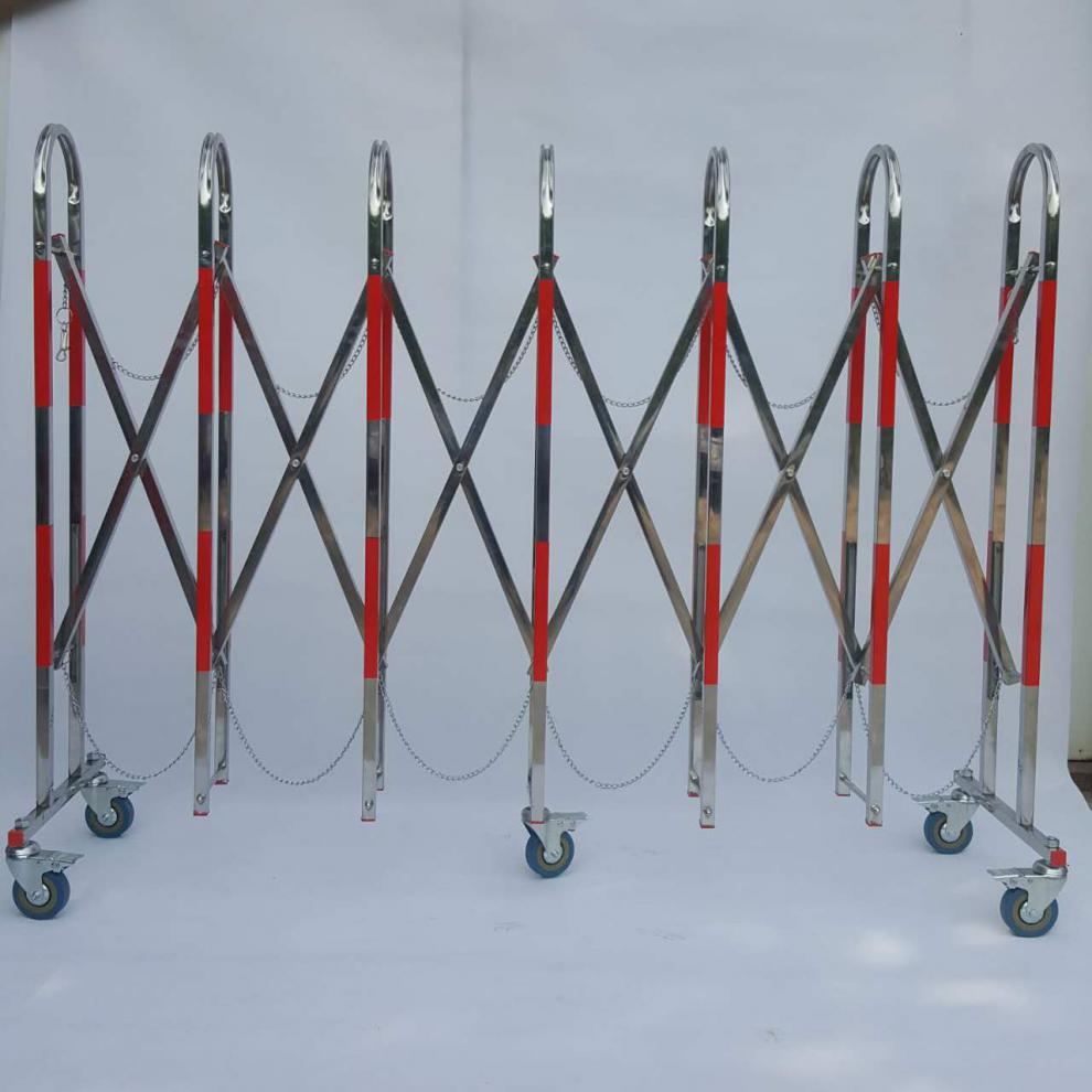 不锈钢伸缩围栏可移动栅栏幼儿园排队交通安全栏杆护栏警戒隔离栏定制