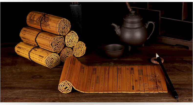 论语竹简书卷摆件手工艺品竹子制品道具中国风特色礼品送老外出国