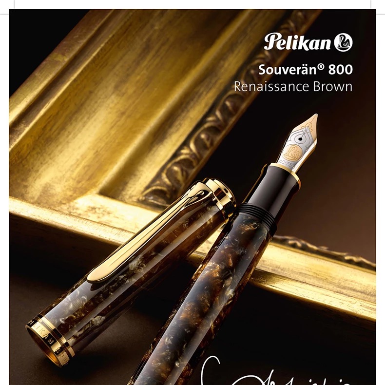 德国进口百利金pelikanm800系列文艺复兴钢笔礼盒套装18k金笔环保树脂