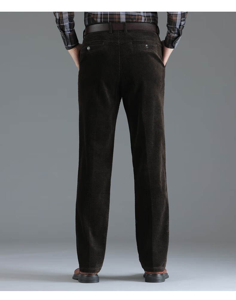 灯草绒 灯心绒裤男裤灯芯绒裤子秋冬爸爸粗条绒中老年加绒休闲裤 宝