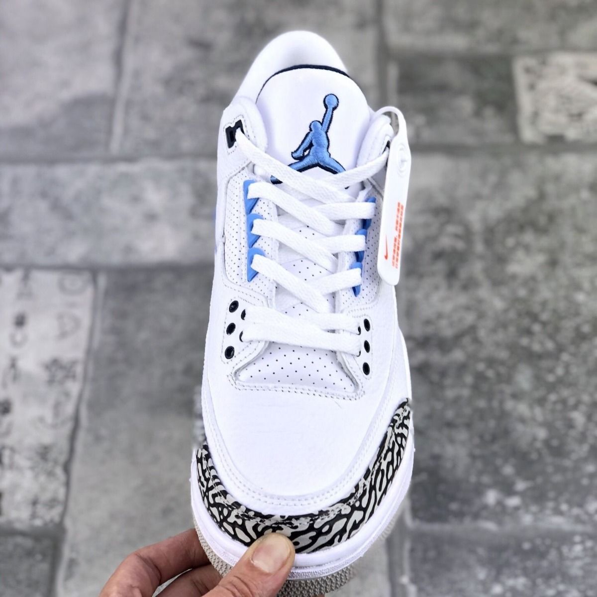 nike耐克aj3 北卡蓝白蓝爆裂纹男女篮球鞋8532104 aj3北卡蓝 42