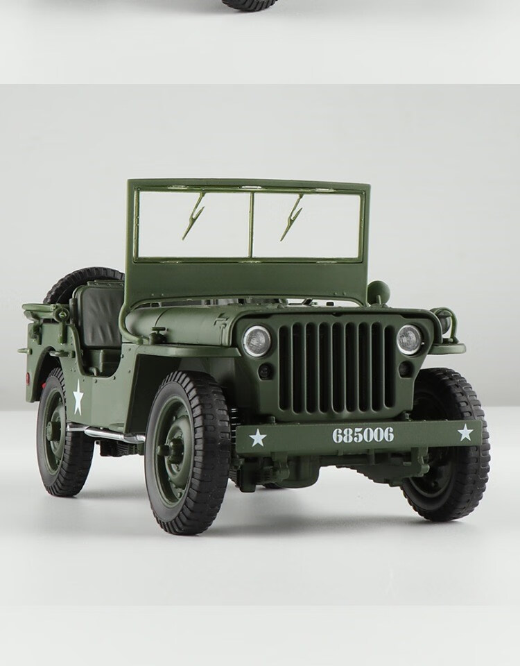 1/18军车仿真合金威尼斯吉普车越野军事汽车模型儿童玩具摆件 1/18