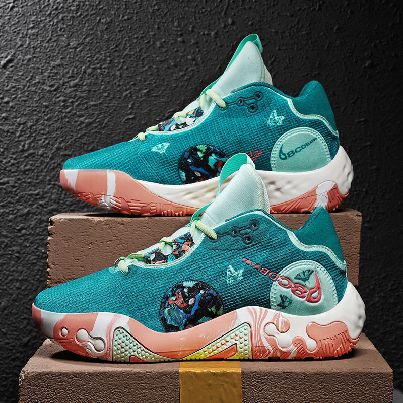 支持国货鸿星·尔克保罗乔治6代pg6粉蓝全泡椒男女高帮实战篮球鞋耐磨