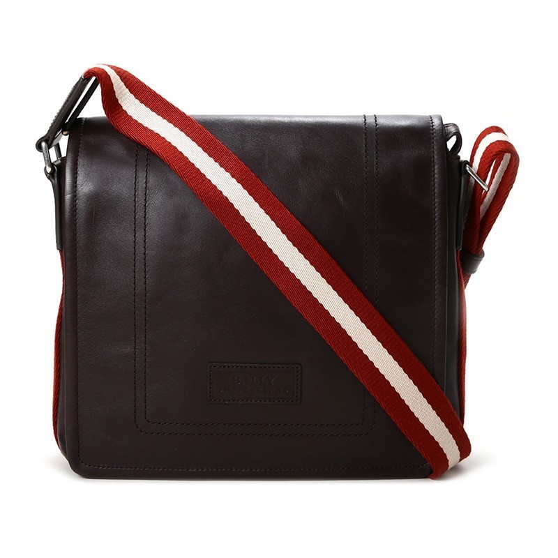 巴利bally男包小牛皮斜挎包翻盖经典款单肩包terlago棕色