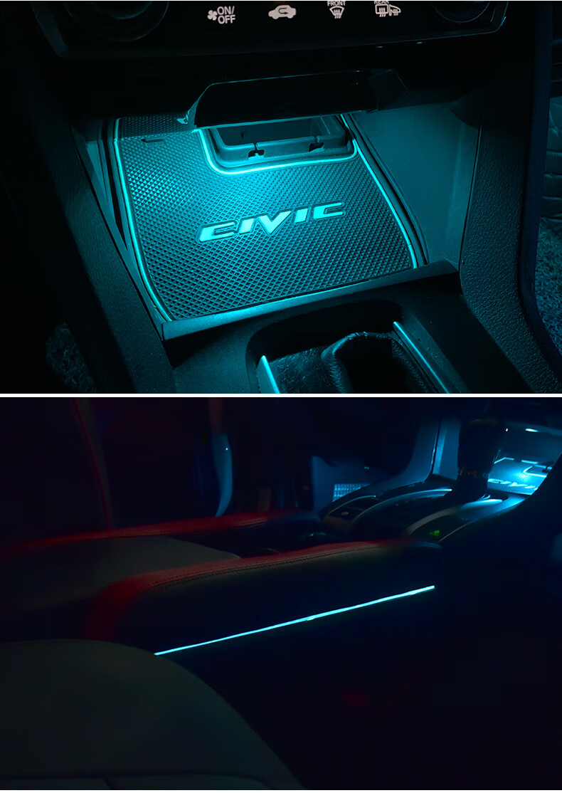 适用于十代思域3d律动版typer64色氛围灯内饰led气氛灯门版改装 高音