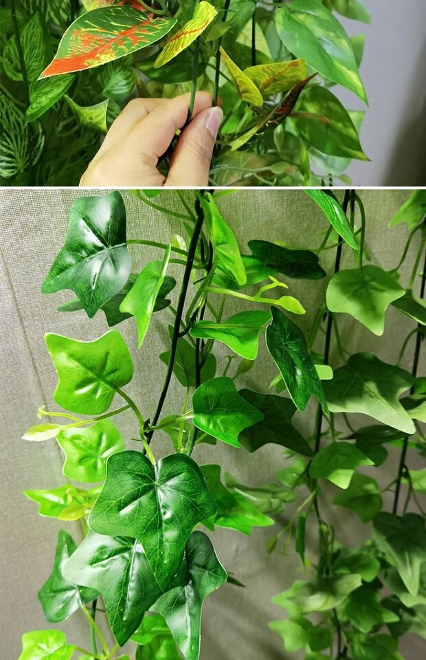 辉客映上 6015仿真绿植树叶藤蔓常青藤塑料假花花藤葡萄叶藤条