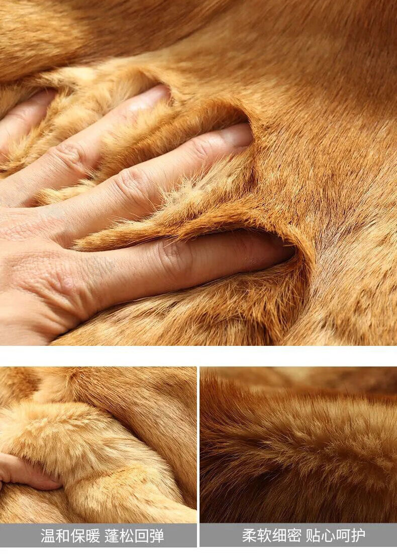 狗皮褥子皮毛一体冬季老人保暖皮草床垫防潮单双人户外宿舍垫 黑色款