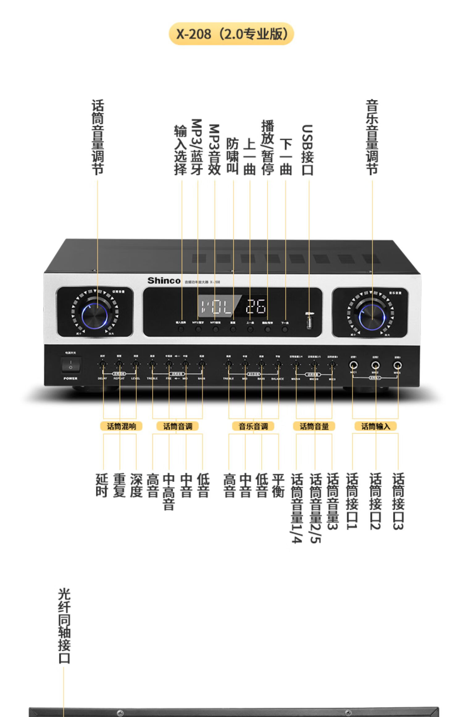 新科51功放機家用藍牙大功率ktv專業卡拉ok重低音hifi音響公放器20