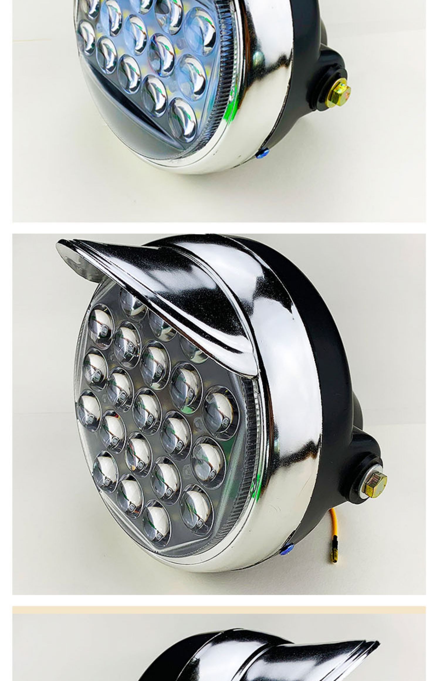 qefh电动三轮车前大灯总成摩托车led灯超亮强光灯电瓶车灯泡车灯照明