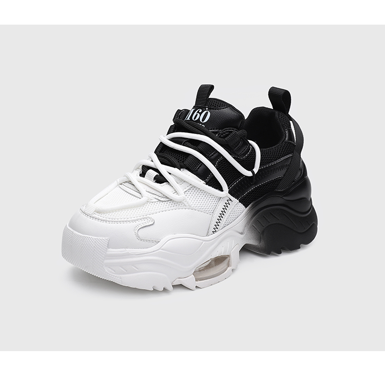 m60厚底老爹鞋女2022春季新款复古圆头系带休闲运动鞋绿色39