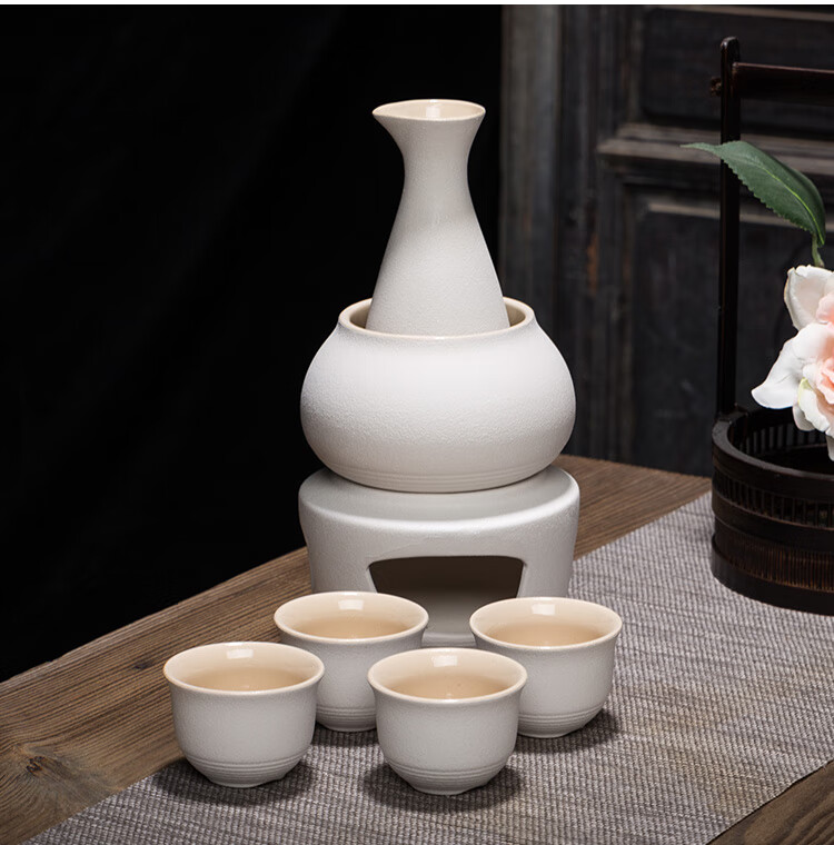 丰阁陶瓷温酒具暖白酒温酒器家用蜡烛加热陶瓷热酒壶烫酒壶清酒酒杯