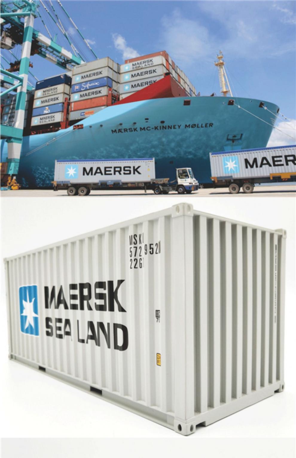 集装箱模型制作120马士基货柜模型定做乳白色fedex