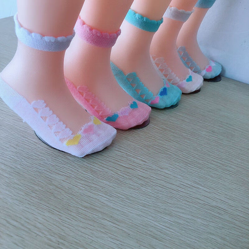 儿童袜子夏季新款1-12岁小女孩穿的薄款棉底水晶袜儿童中大童透明玻璃