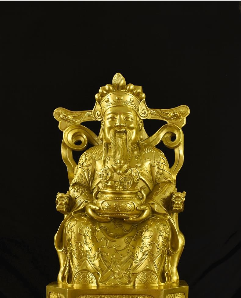 威艾15斯(vs)家用纯铜财神爷佛像摆件文财神爷铜像招摆设乔迁店铺