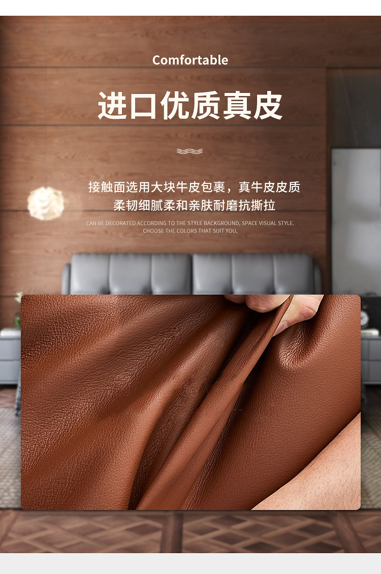 慕斯品质真皮床欧式18米轻奢现代简约双人床主卧15m皮艺婚床单人储物