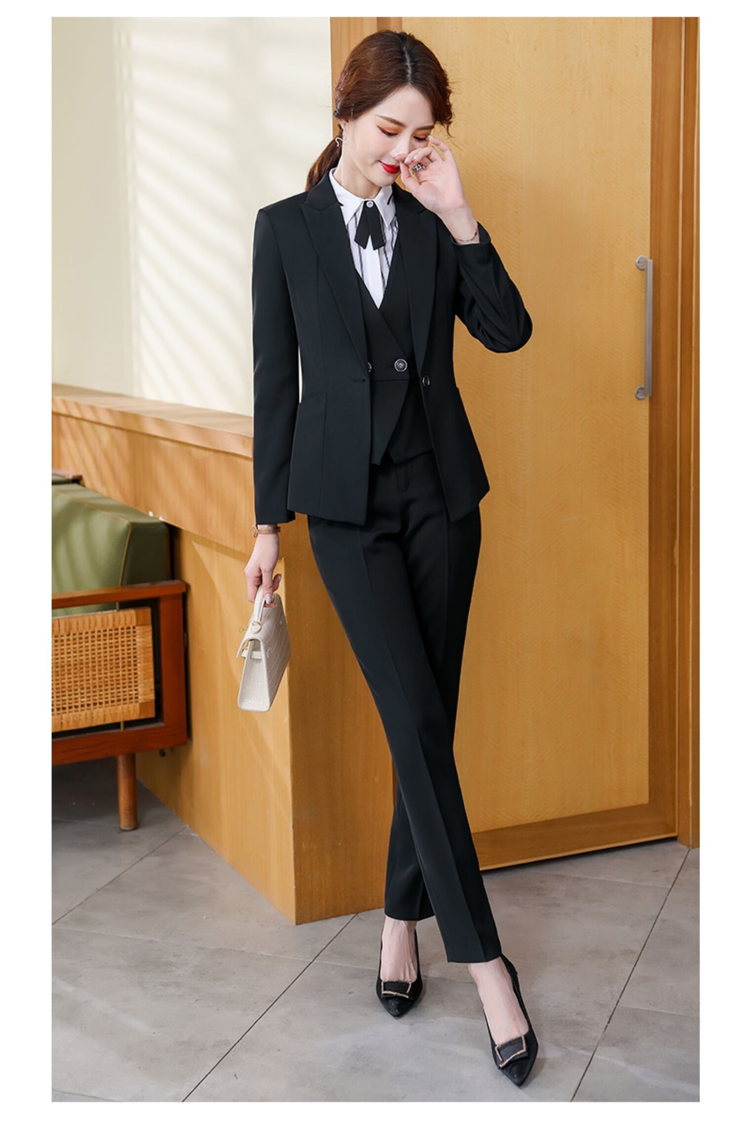 酒店前台工作服女套装秋冬气质职业西装足浴足疗ktv前台服务员工作服