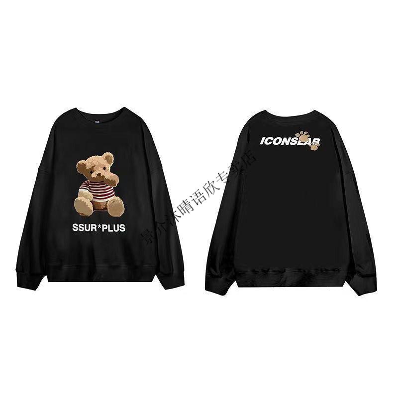 以纯iconslab联名款ssur plus同款【】小熊圆领卫衣男女情侣套头jjie