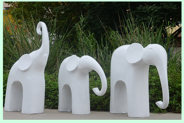 玻璃钢雕塑户外大型动物抽象大象商场别墅楼盘公园林景观装饰摆件