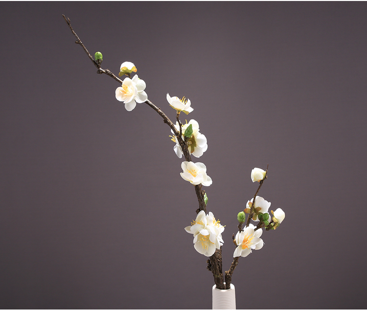 工匠时光新中式仿真花腊梅客厅花艺摆件茶几桌面插花假花绢花干花梅花