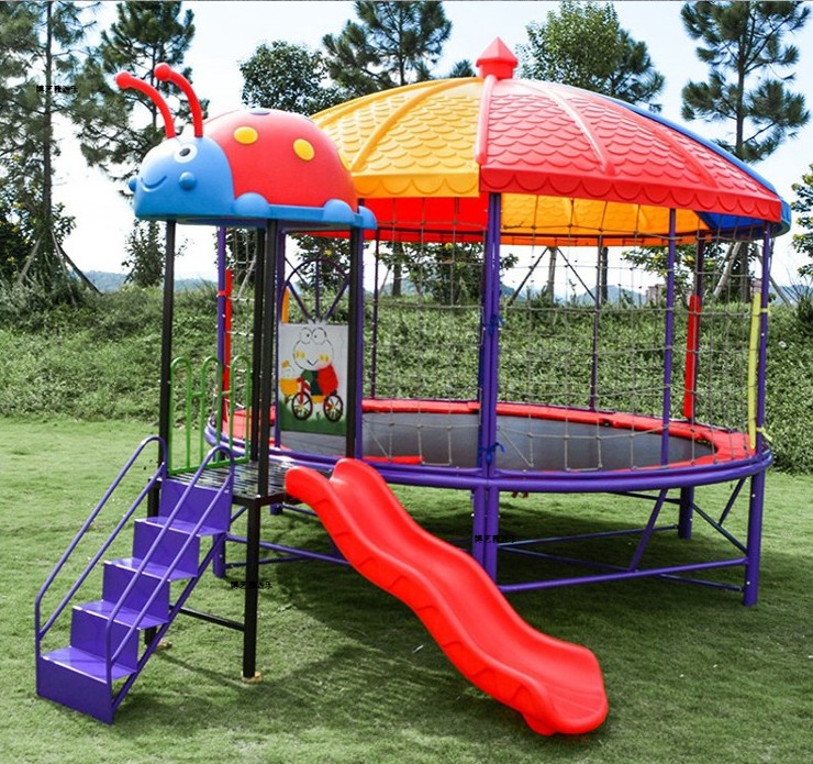 2022新款幼儿园蹦床室外儿童游乐设备游乐园广场带护网蹦床户外大型蹦