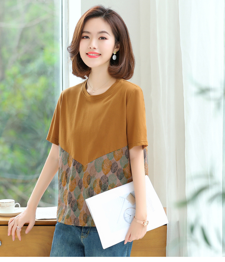 俏闻中老年女装夏装短袖t恤女2020新款上衣女中年女装妈妈装夏装40岁