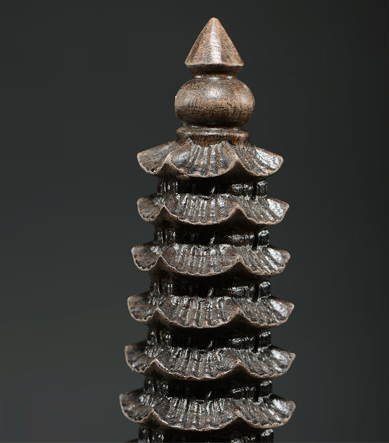 刺史黑檀木雕文昌塔摆件实木雕刻木九层塔客厅书房装饰送礼工艺礼品