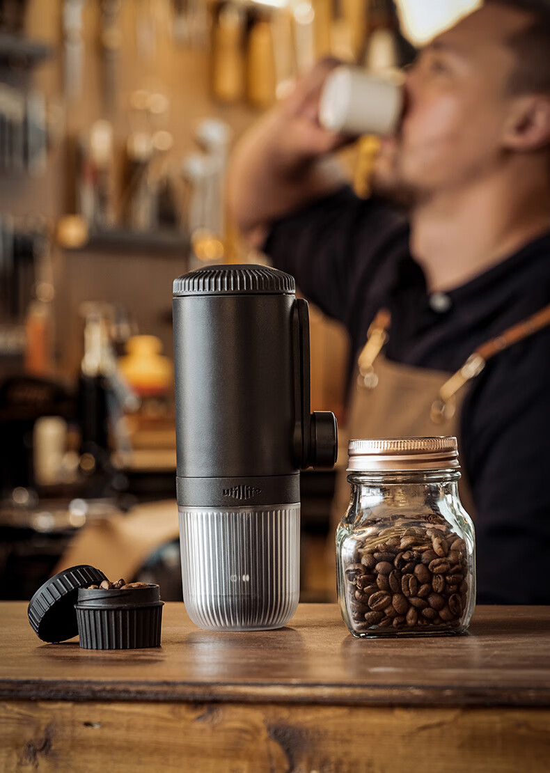 手摇咖啡机 便携随身胶囊咖啡粉意式浓缩 珊瑚红【图片 价格 品牌