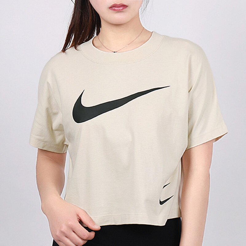 nike耐克女装2020夏季新款双钩logo短款运动t恤时尚休闲舒适透气短袖