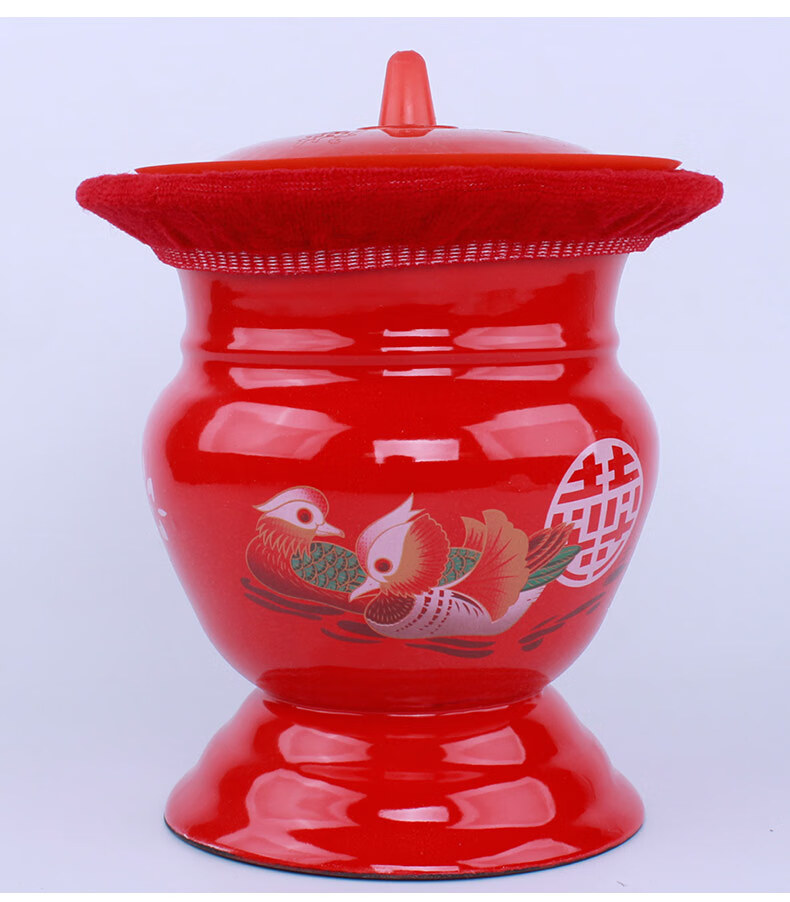 啖盂加厚幼儿痰盂瓷痰盂儿童痰盂坐便器带盖马桶起夜桶 高蓝牡丹痰盂