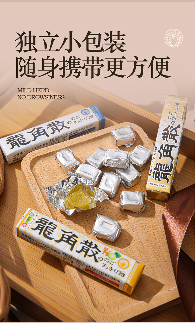 龙角散润喉糖铁盒薄荷喉糖含片王一博同款龙角撒润喉糖店 原味:1条