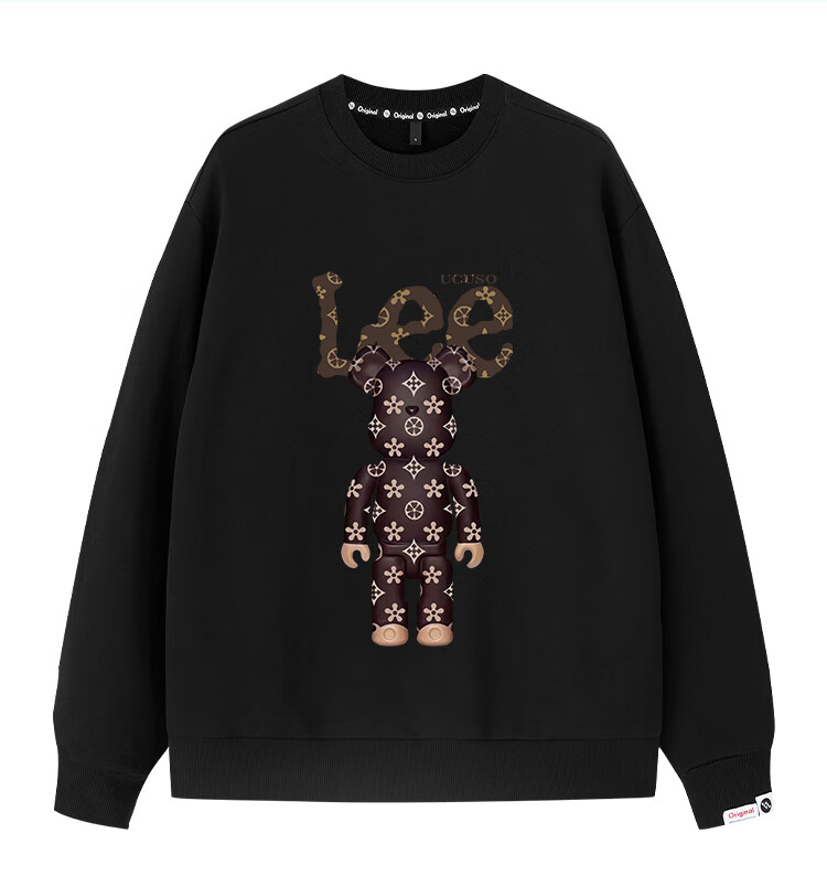 【商场同款】lee男装暴力熊联名卫衣男士秋季运动宽松大码早秋长袖