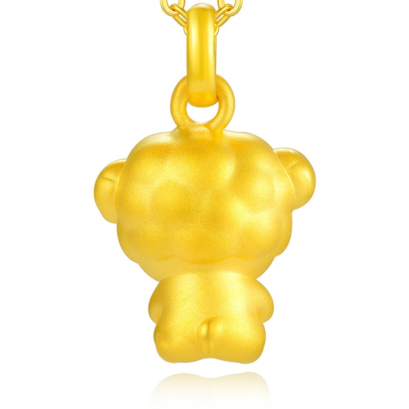 老凤凰 黄金羊吊坠足金生肖羊小金羊项链挂坠女属相羊本命年金坠子3d