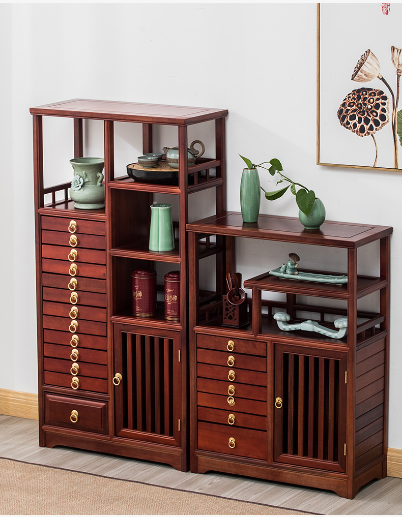 柜茶饼收纳柜多层普洱茶柜架茶饼架置物架茶具架普洱茶柜花梨木款式六