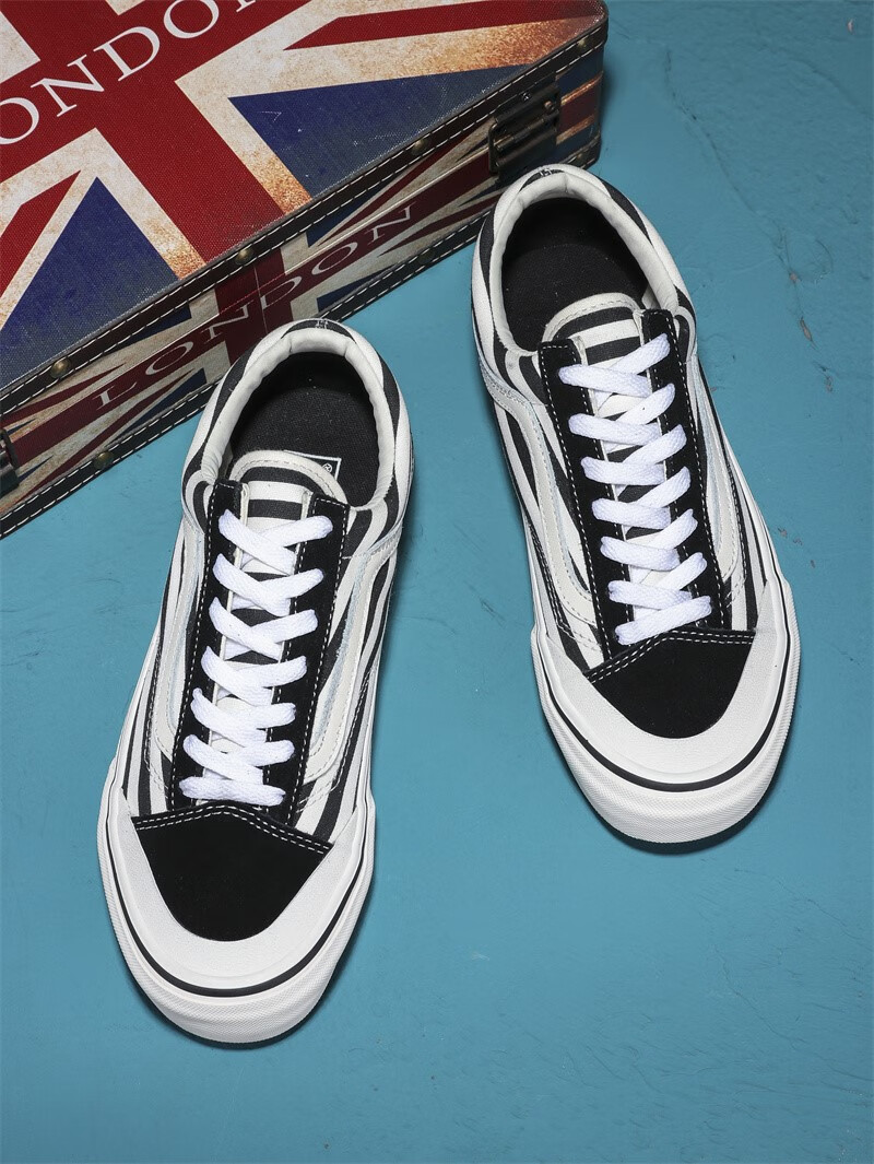 万斯(vans)男鞋style36包头黑白条纹夏季低帮休闲帆布鞋女板鞋 斑马纹