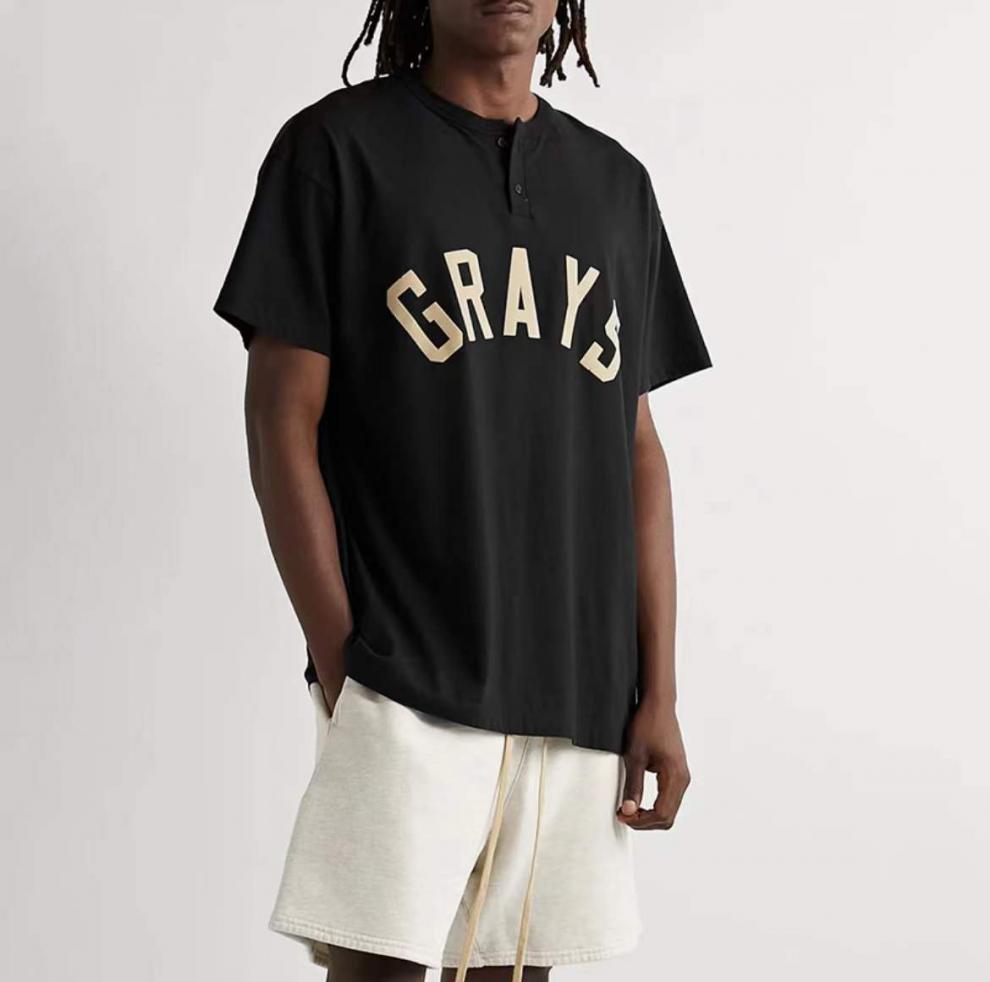 2022新款fearofgodfog第七季数字联名宽松短袖t恤男女情侣潮牌白色