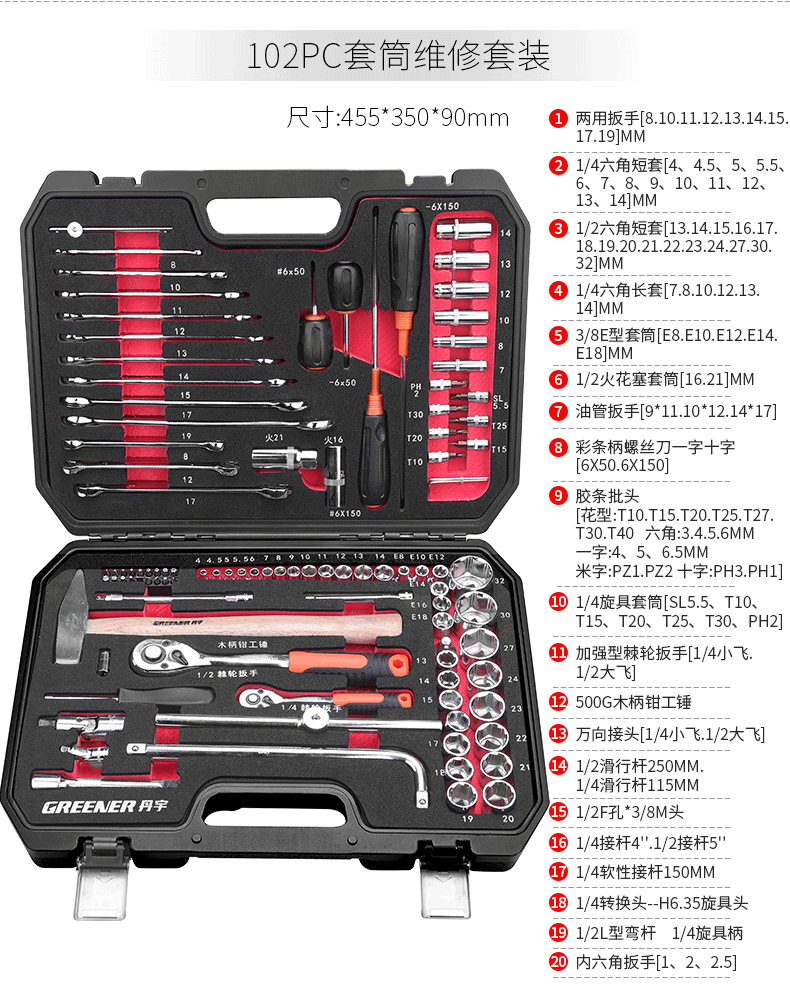 汽修工具套装套筒扳手棘轮汽车维修组合修车工具箱多功能 【4s款工具