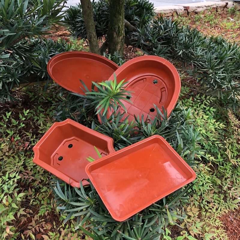 春瑞花盆塑料托盘接水盘椭圆型托盘加厚大号长方形家用椭圆盆景底座