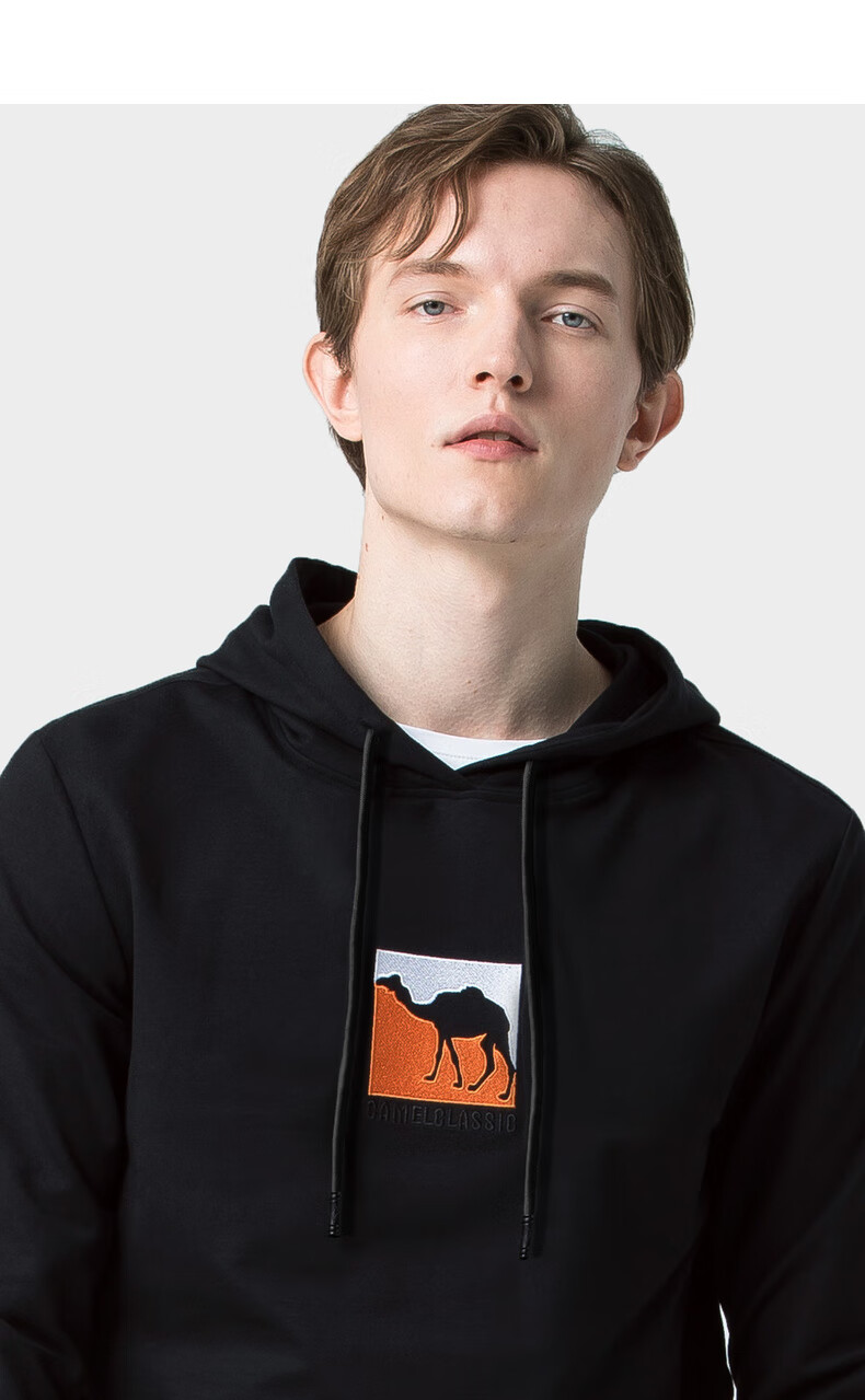 骆驼camel男装春季圆领套头卫衣男韩版潮流宽松打底衫上衣服d9q265239