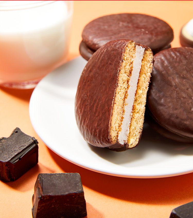 好丽友巧克力派6枚早餐面包休闲零食品巧克力派6枚204g