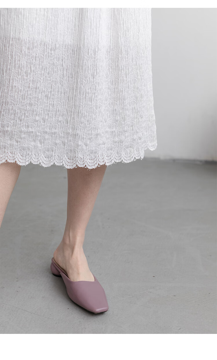 eggka褶皱蕾丝半身裙女2020年春季高腰中长款显瘦包臀裙子松紧腰 杏色