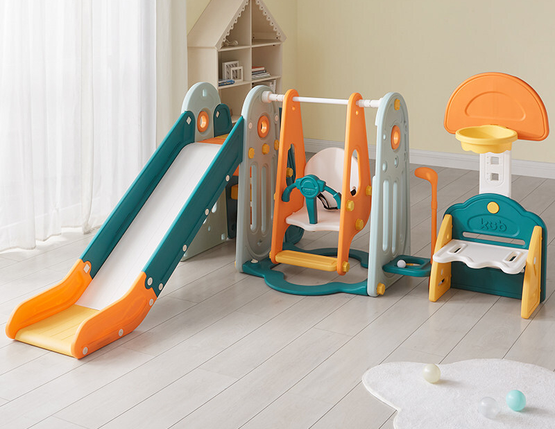 定制可优比儿童室内滑梯多功能宝宝滑滑梯组合家用小型秋千塑料玩具